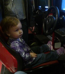 Greta playing the race car game2